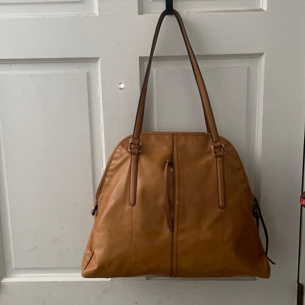 Dark tan HOBO brand work bag